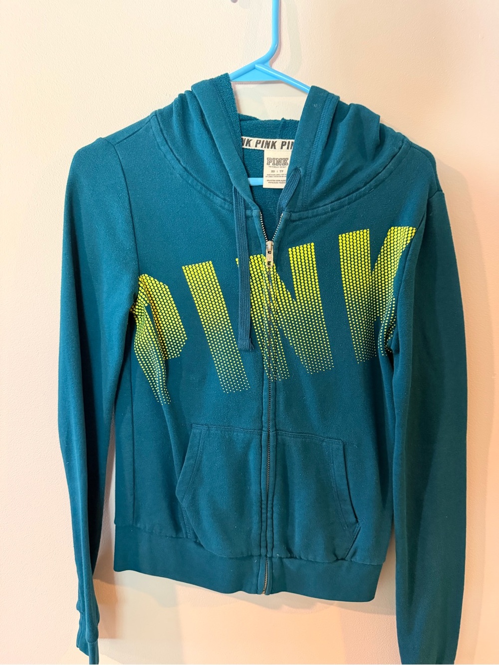 Victoria's Secret PINK Teal Zip-Up Hoodie